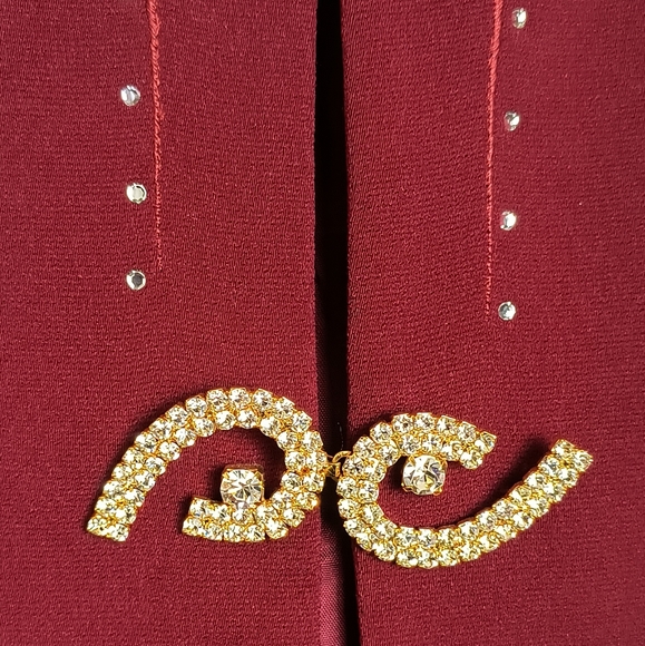 Embellished Red Blazer Women's Size 16 Tall Office Career Vintage Y2K Elegant - Picture 6 of 16